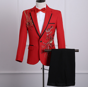 <span class=keywords><strong>Demi</strong></span> Toile Personnalisé Paillettes Hôte De Scène Chanteur Smoking Hommes <span class=keywords><strong>Costume</strong></span> - Product Image 3
