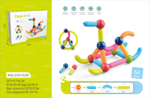 25 Pièces Blocs de Construction Magnétiques Éducatifs pour Enfants, Jouets Magnétiques, Bâtons Magnétiques et Blocs en Plastique, Billes - Product Image 5