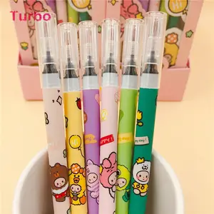 Venta al por mayor lápiz de color diario-Juego de bolígrafos de tinta de gel negro, set de 6 bolígrafos coloridos, 0,38mm
