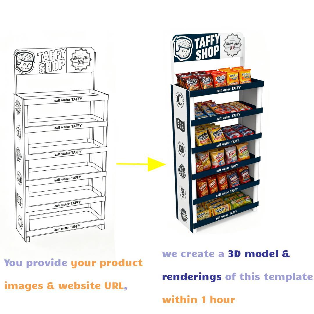 Apache Customized PVC Display Stand Candy Snack Display Racks Shelf for Retail Shops & Supermarket — view 4