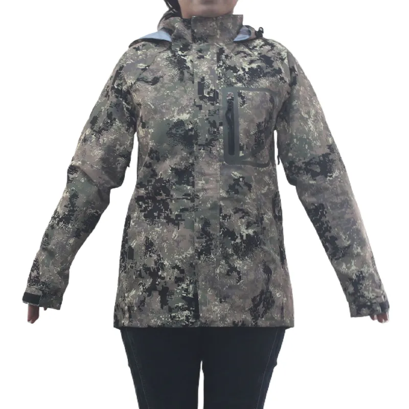 YKKジッパー付き女性用カモフラージュ3層通気性防風防水ジャケット