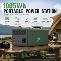 Station d'alimentation portable PEP-OM300 1005Wh LiFePO4 300W Onde sinusoïdale pure AC USB-A 12W MPPT 250W Solaire 10kg Légère pour la maison et le camping