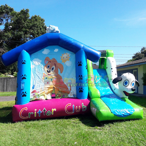 Chateau gonflable pour chiens <b>inflatable</b> puppy dog bouncy castle with slide commercial kids party bouncer combo bounce <b>house</b> - Product Image 3