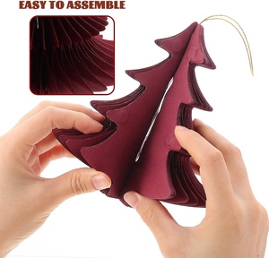 Low MOQ Honeycomb Paper Pendant Hanging <strong>Custom</strong> Tissue Paper <strong>Christmas</strong> Tree Home Decoration - Product Image 2