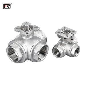 In acciaio inossidabile 3 vie T/L valvola a sfera regolatore pressione acqua taglio rapido attuatore pneumatico filettato strumenti idraulici OEM FURUI - Product Image 4