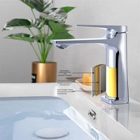 Robinet de lavabo de salle de bain blanc de style américain, monocommande, en alliage de zinc électroplaqué, avec cartouche céramique, anti-éclaboussures, eau chaude/froide