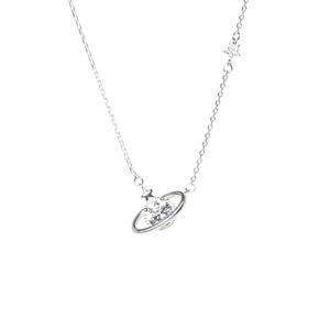 Collier simple rétro tendance en argent pur S925 avec zircon, chaîne de clavicule tendance, bijoux légers en gros - Product Image 5