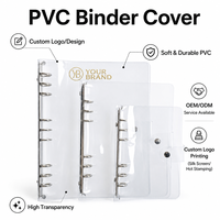 Vente en gros de couvertures de carnet personnalisables en PVC transparent A5 à 6 anneaux, surface brillante/mate/givrée, pour journalisation DIY