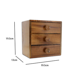 クリエイティブタイプの整理整頓雑貨ベッドサイドデスクトップシンプルモダンシンプル23L容量無垢材収納ボックス多層引き出し - Product Image 4