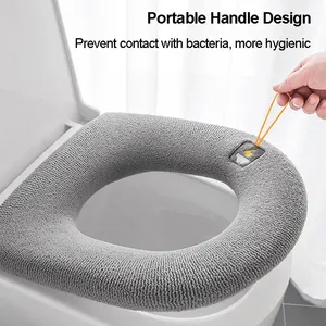 Funda universal para asiento de inodoro al por mayor, con diseño de calabaza, cojín suave y cálido para tapa de inodoro, accesorios de baño - Product Image 5