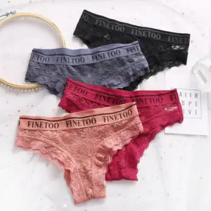 Finetoo Sexy Kanten Slipje Voor Vrouwen Ondergoed Mode Brief Riem Panty Hol Uit Slips Laagbouw Ondergoed Vrouwelijke
