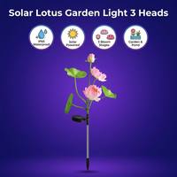 Lampe solaire à LED en aluminium pour jardin, avec abat-jour en forme de lotus, indice de protection IP65, certifiée ROHS