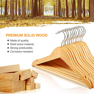 Cintres en bois naturel pour vêtements, cintres pour vêtements, cintres en bois personnalisés avec logo - Product Image 4