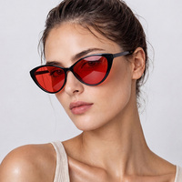 Lunettes de soleil anti-lumière bleue Sunray Gaming Sleeping Lens pour femmes, protection UV, monture œil de chat