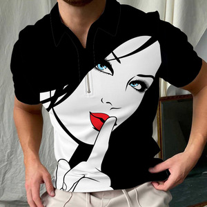 <span class=keywords><strong>Polo</strong></span> da uomo con cerniera di alta qualità a manica corta <span class=keywords><strong>Polo</strong></span> con stampa 3d <span class=keywords><strong>Polo</strong></span> Vintage - Product Image 3