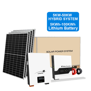 Sistema Solar Híbrido de 5KW 10KW 15kw 20kw, Kit Completo de Sistema Solar para el Hogar, Sistema de Energía Solar de 10 kw con Paneles Solares - Product Image 1