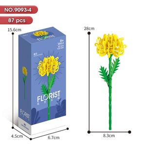 Iqfun thực vật hoa khối xây dựng Bộ hạt nhỏ lắp ráp đồ chơi bằng nhựa khối thân cây hoa loa kèn Hoa hồng quà tặng ngày Valentine - Product Image 4