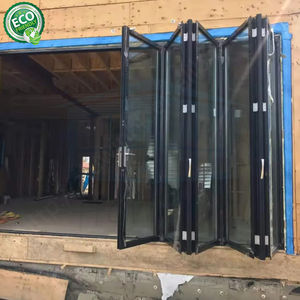 Revêtement en poudre Offre Spéciale panneau extérieur double verre aluminium Bi porte en verre pliante - Product Image 6