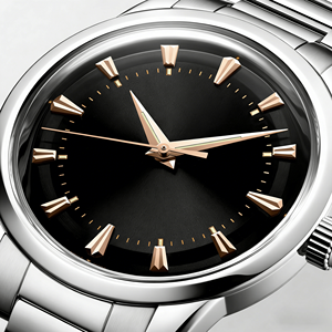 Montre mécanique circulaire en acier inoxydable pour Longinesing, idéale pour les affaires, les loisirs et le quotidien, avec cadran noir et chiffres romains. - Product Image 3