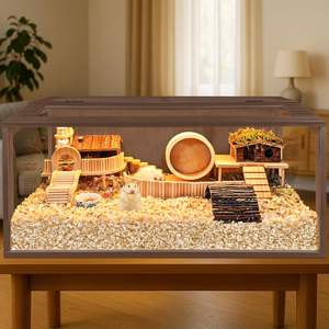 Gabbia per Criceti con Tetto in Legno Resistente ai Morsi, Costruzione Solida e Premium, Ventilata per Porcellini d'India e Piccoli Animali - Product Image 2