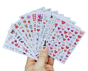 <span class=keywords><strong>Amour</strong></span> coeur Design 3D autocollant pour ongles pour la saint-valentin coloré coeur auto-adhésif curseur décalcomanies manucure décoration - Product Image 2