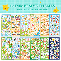 Lot exclusif transfrontalier d'autocollants de scène de Pâques pour enfants, 12 motifs uniques et non répétitifs, fournitures de scrapbooking DIY pour