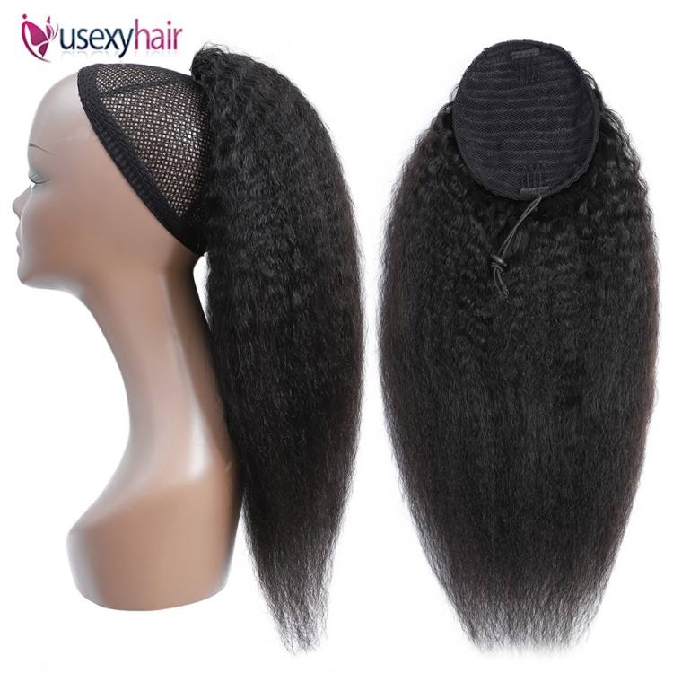 Black Yaki Drawstring Ponytail