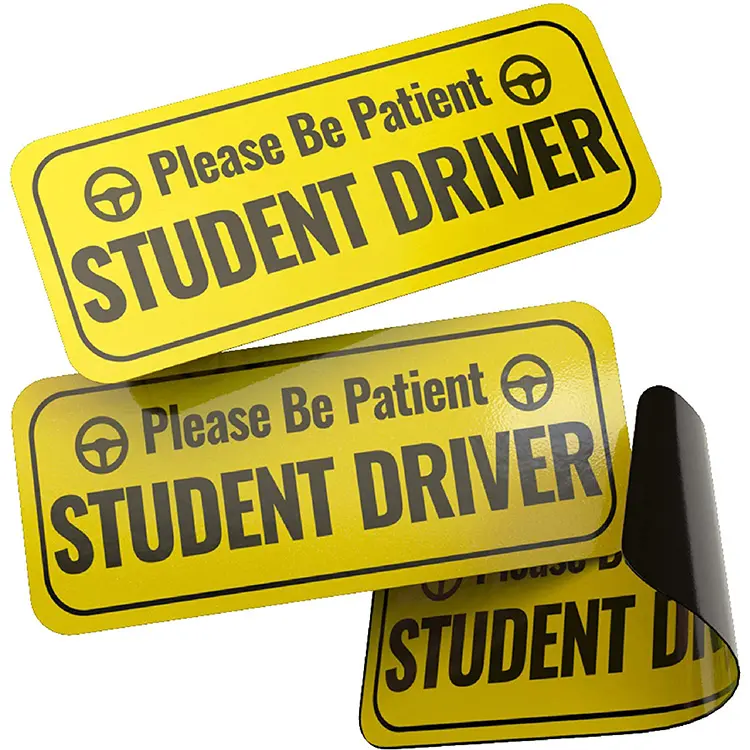 Reflective Student Driver Vehicle Magnet Safety Sign For Car Bumper Magnets