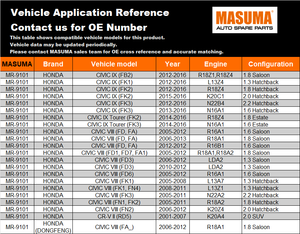 Rótula de dirección interior MR-9101 MASUMA, componente de suspensión y chasis automotriz para HONDA - Product Image 2
