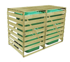 وحدة تخزين خشبية ثلاثية للحاويات، وحدة تخزين رخيصة للحديقة، حاويات خارجية - Product Image 4