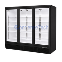 Congélateur vertical à refroidissement par air avec porte vitrée transparente pour la présentation en magasin de café