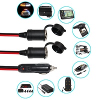 Kabel Charger Mobil 12v Auto DC, Konektor Charger dengan Colokan Pemantik Rokok ke Soket Betina 2 Port