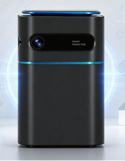 Portable Projector 1200 Lumens 1080P DLP Android OS Rechargeable Built in Speakers Lightweight for Travel Home Theater Use