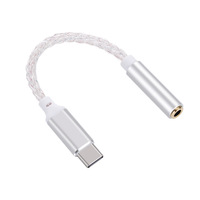 Adaptador DAC T4 con Decodificación Digital, Tipo-C a 3.5mm, Ocho Hilos, Plateado, Modelo KT02H20 para Teléfonos Móviles y Dispositivos