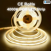 Bande LED COB ESANN 10W/m 4000K 12V, meilleure bande LED COB de 8 mm, fabricant de bandes LED COB