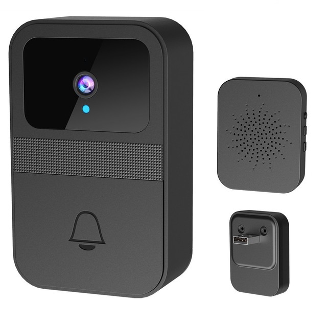 Smart Modern Wi-Fi Doorbell Camera with Motion Sensor App Control Built-in Rechargeable Battery Wall Mount Model D9