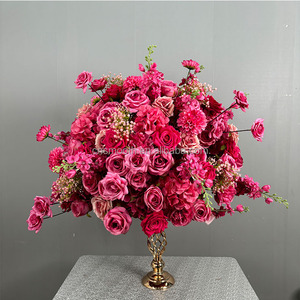 Boule de fleur rose <span class=keywords><strong>fushia</strong></span> rose vif unique lisse 70cm grande boule de fleur artificielle pour la décoration de mariage - Product Image 2