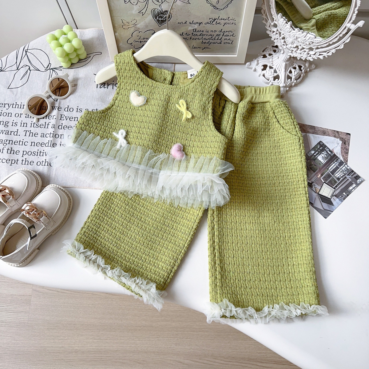 Ensemble deux pièces style parfumé vert