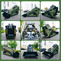 Chargeuse compacte TOVISEN V1000 avec moteur diesel Kubota D1105 de 25 CV, mini-chargeuse sur chenilles à levage vertical pour accès restreint