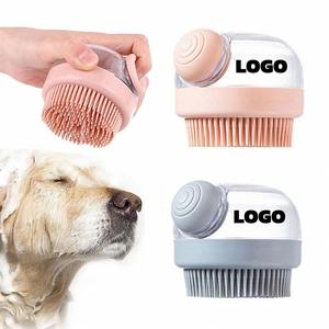 Custom logo Handheld Soft Silicone Comb for <b>Pet</b> Bathing Cleaning Shampoo Dispensing <b>Brush</b> for Dogs Cats Plastic Rubber Supplies - Product Image 1