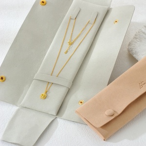 Custom Logo Luxury Microfiber Rectangle Long Necklace <b>Gift</b> Pouch with Jewellery Storage - Product Image 6