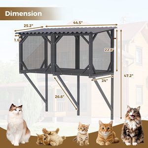 [Stock Disponible en EE. UU.] Catio Simple <span class=keywords><strong>para</strong></span> <span class=keywords><strong>Gatos</strong></span> con Red Antimosquitos y Ventana, Ideal <span class=keywords><strong>para</strong></span> Tomar el Sol y Dormir al Aire Libre - Product Image 5