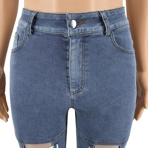 Jeans de Mujer Ajustados con Cordón, Diseño Hueco, Lavados, Color Sólido, a la Moda - Product Image 4