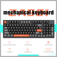 KA981 New Wired Plug Play USB Hot Swap Blue Switch Custom Keycap Gaming Mechanical Keyboard PC Laptop Tablet RGB Backlit 10