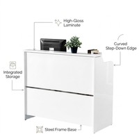 Comptoir de réception pour entreprise de médias, bureau de caisse convertible moderne de luxe en marbre écologique, table de service tendance pour hôtel