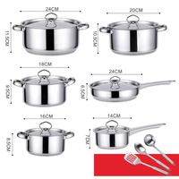 Ensemble de casseroles en acier inoxydable, plusieurs pièces, casseroles et poêles, couvercles en acier inoxydable, compatibles avec l'induction, pour la cuisine à domicile