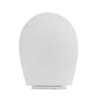 Siège de toilette en PP épais de qualité supérieure, blanc moderne, avec charnières à fermeture lente, couvercle de toilette durable pour usage résidentiel et hôtelier