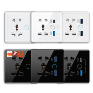 ปลั๊กไฟอัจฉริยะ ZB-153 Zigbee UK EU พร้อมพอร์ต USB Type-C  ควบคุมผ่านแอป Tuya Smart Life, Alexa และ Google Home  หน้าจอกระจก รองรับกระแสไฟ 20A - Product Image 1