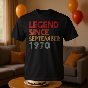 T-shirt Legend Since September 1970, regalo per il 55° compleanno per le donne - Product Image 3
