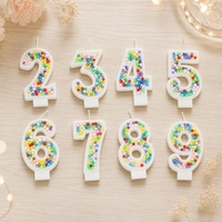 Bougies d'anniversaire inodores best-seller, bougies à chiffres colorées avec paillettes pour une fête mémorable